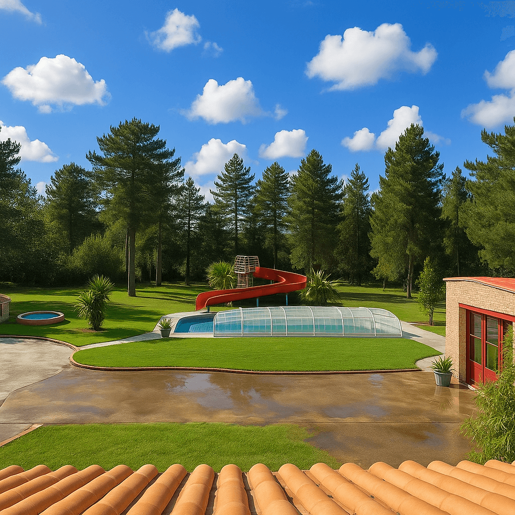 Vue aérienne du gîte